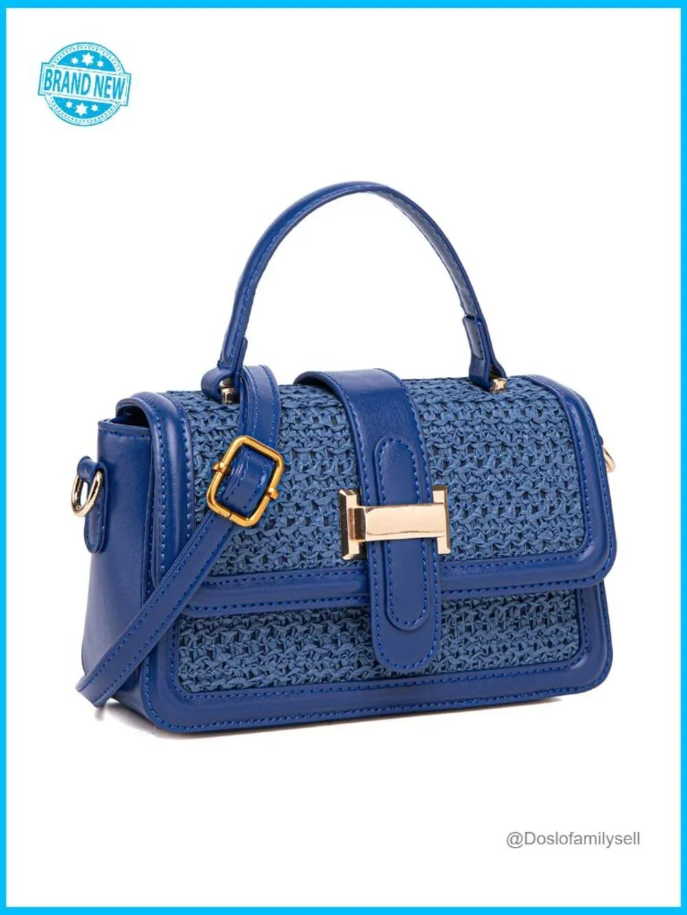 Top Handle Straw Crossbody Satchel Bag Summer Vacation Beach Handbag